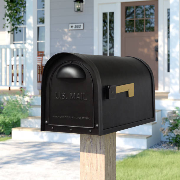 Architectural Mailboxes Hillsborough Steel Post Mounted Mailbox with